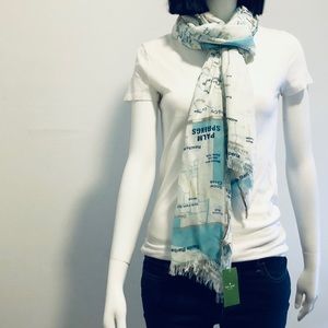 // SOLD // Kate Spade • Scarf with Map • White